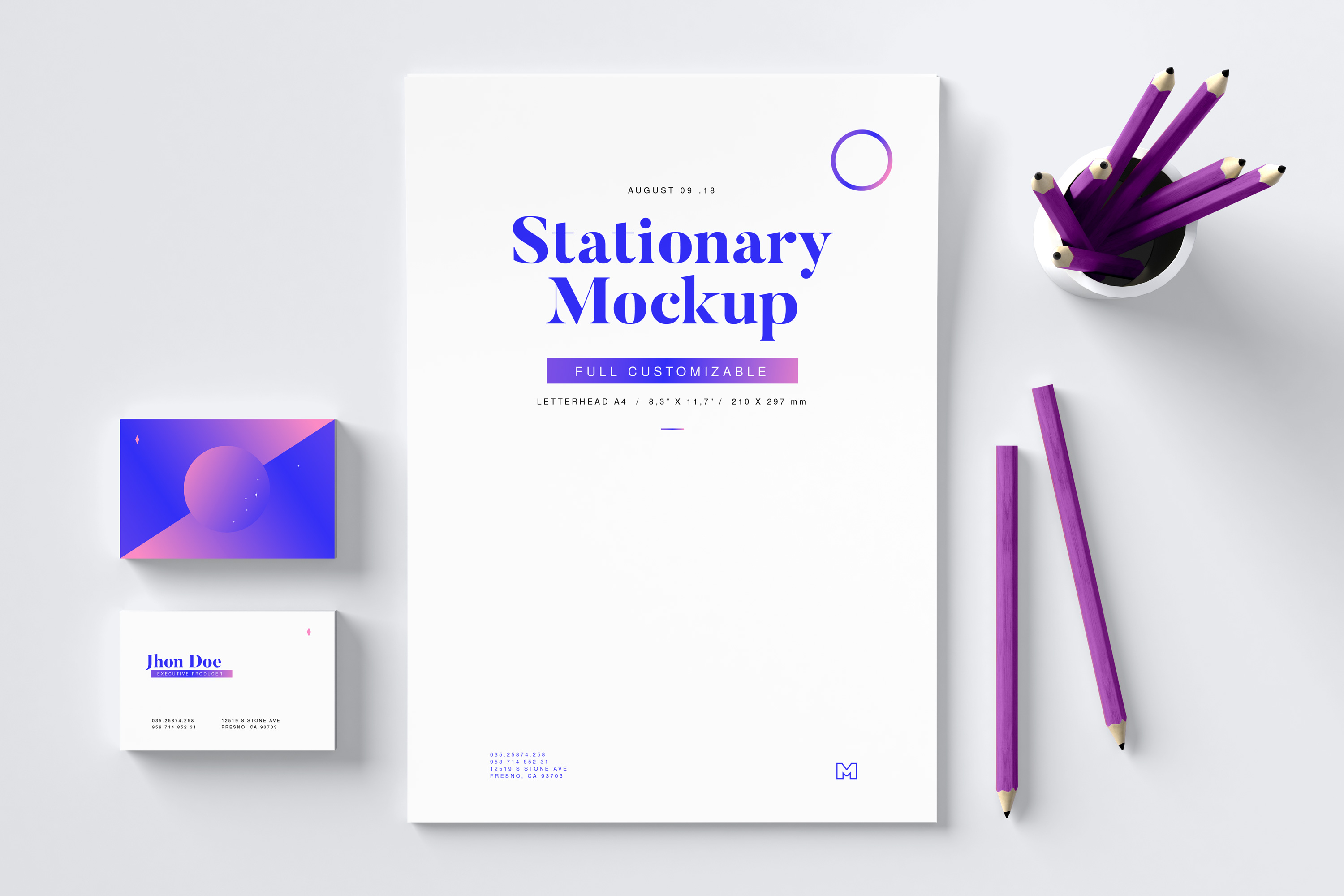 高逼格品牌VI设计预览图办公用品样机02 Stationery Mockup 02插图