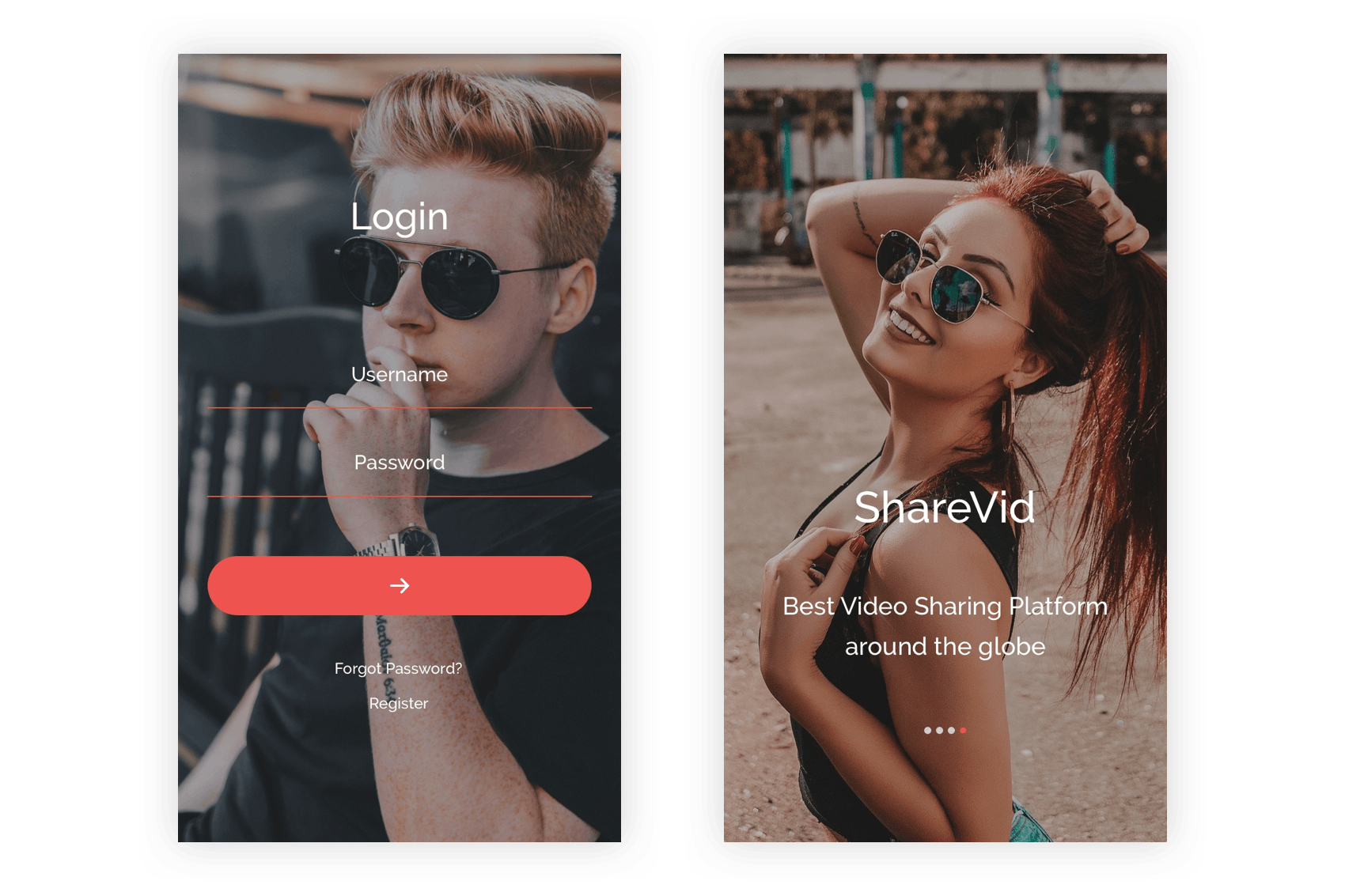 视频社交分享APP应用UI界面设计XD模板插图(5)