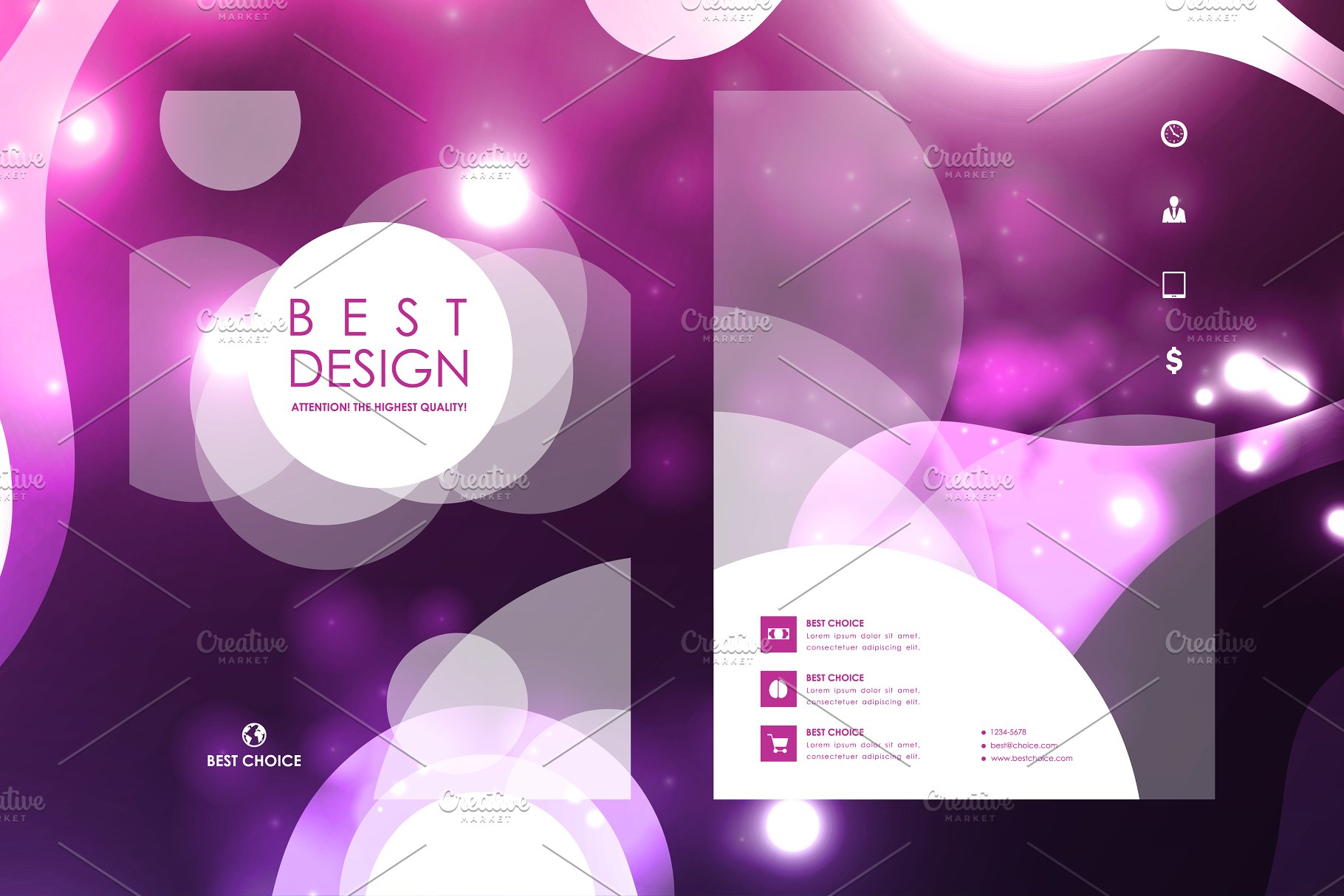 荧光DNA链条抽象图形画册模板 Set of Beautiful Brochures插图(11)