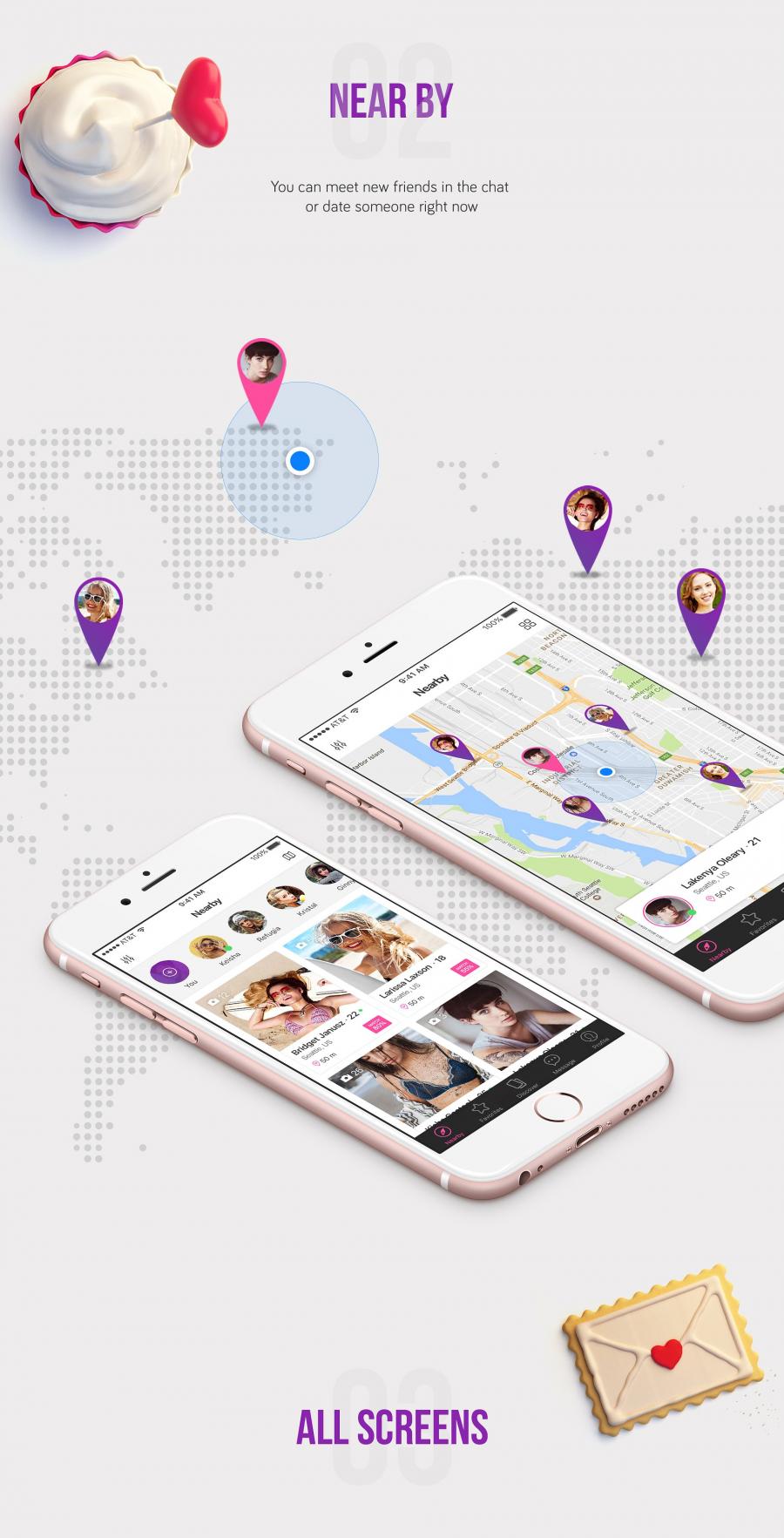 约会 APP UI 套件 Pinger – Dating UI Kit插图(2)