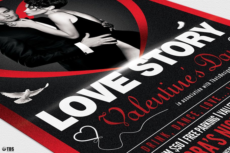 浪漫情人节专题海报传单PSD模板V.4 Valentines Day Flyer+Menu PSD V4插图(5)