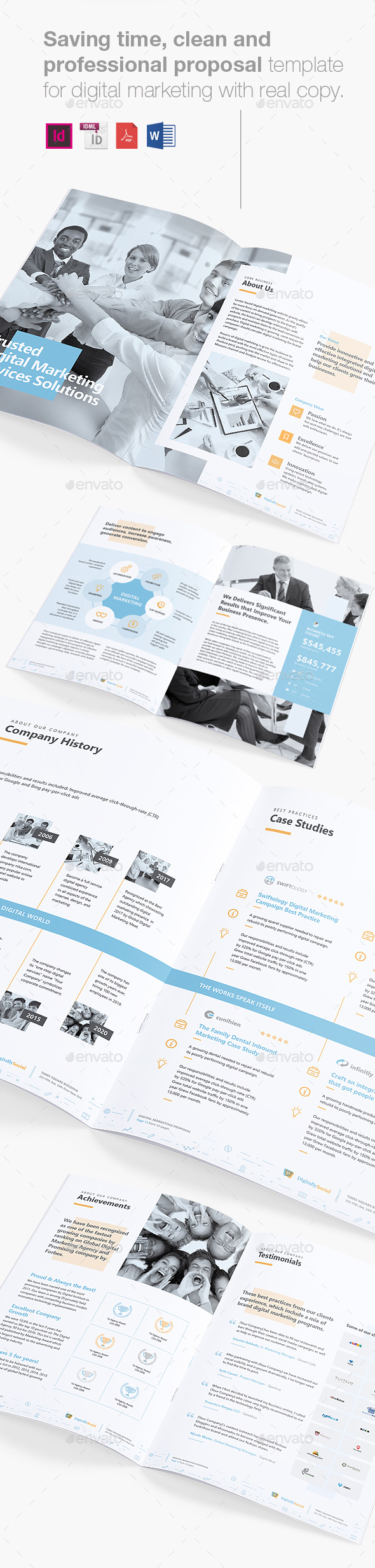 极简主义数字营销类杂志模板下载 Clean Digital Marketing Proposal[indd]插图(2)