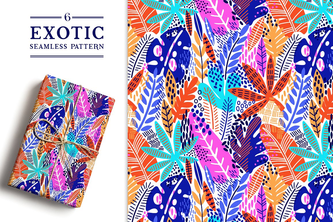色彩鲜艳的异域风情叶子图案 Exotic leaves patterns插图(5)