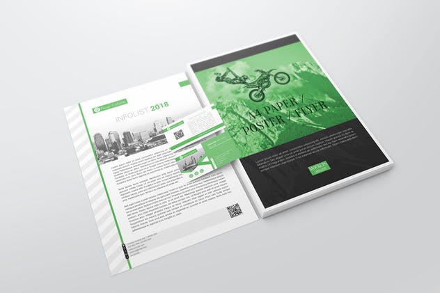 A4规格报纸传单海报样机 A4 Paper /  Poster / Flyer Mockups插图(5)