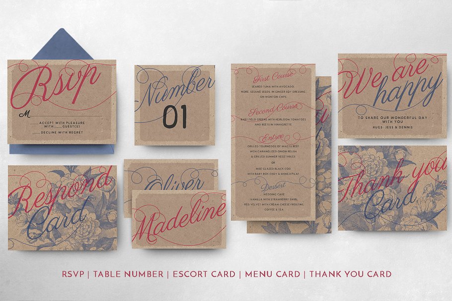 乡村气息婚礼邀请函设计套装 Rustic Wedding Invitation Suite插图(6)