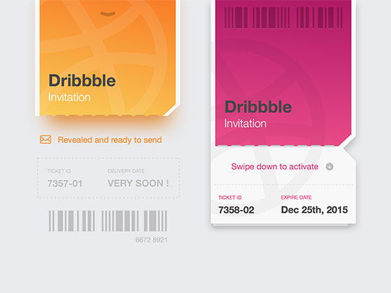 Dribbble Invitation Ticket素材之家精选sketch素材