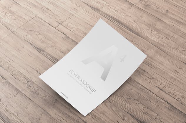 A4简约风贺卡/传单样机展示模板 A4 Flyer Mock-Up插图(4)