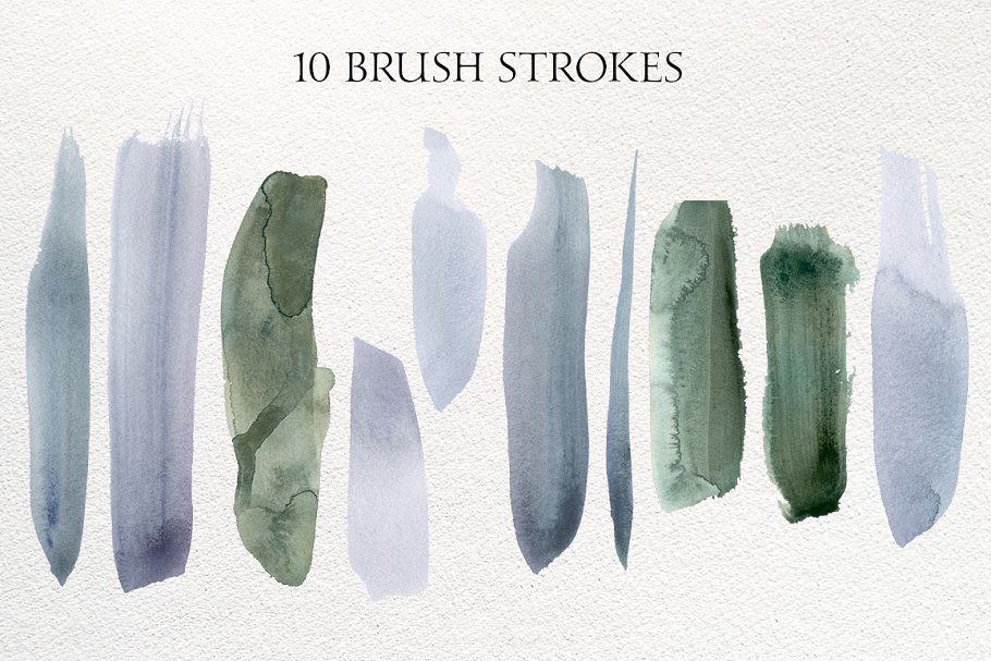 冬季日出水彩水洗效果纹理 Winter Sunrise Watercolor Washes插图(3)