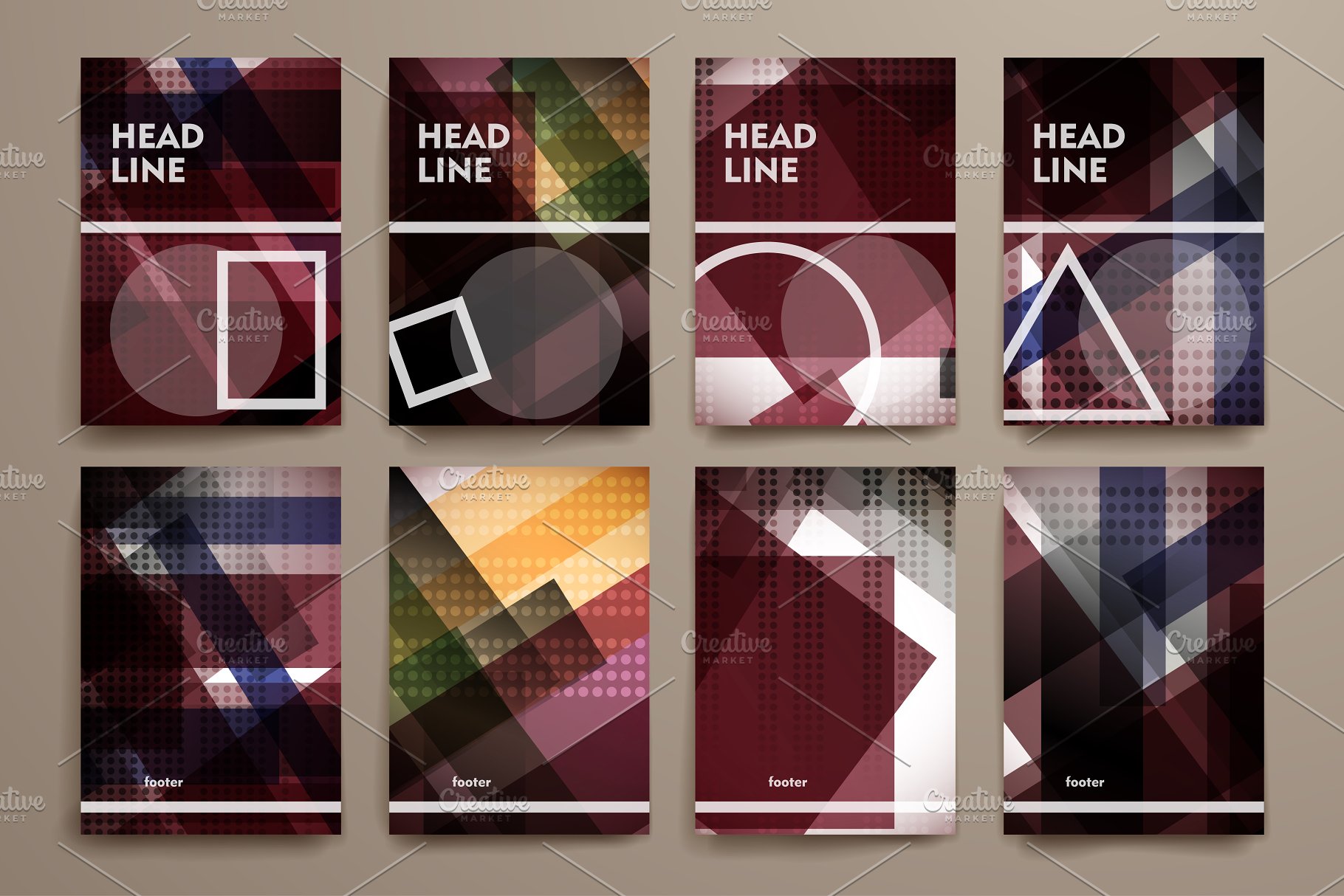 暗色调抽象图形背景画册背景 Abstract Brochures插图(3)