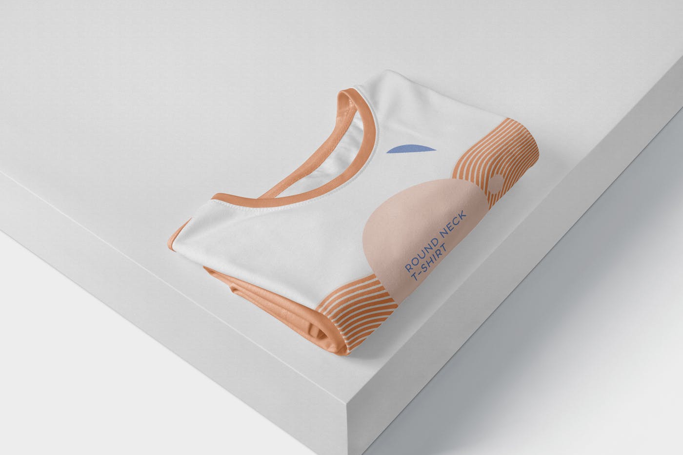 圆领T恤折叠状态印花设计展示样机模板 Folded Round-Neck T-Shirts Mockups插图(2)