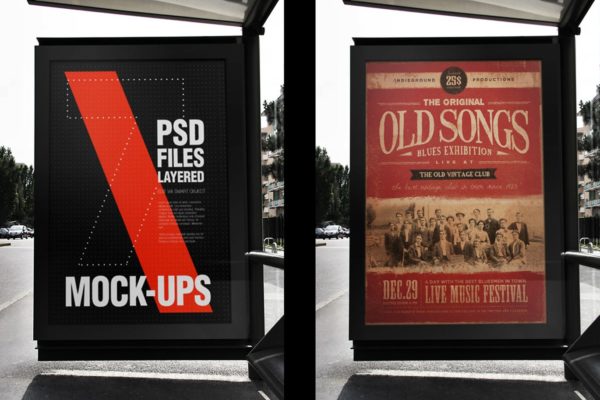 城市街道传单海报张贴效果图样机素材库精选 Urban Flyer Poster Mockup