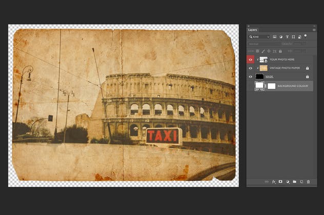 复古旧电影老照片样机模板 Vintage Photo Effects插图(1)