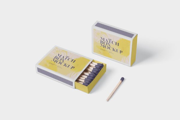 火柴盒外观设计样机模板 Match Box Mock-Up Set