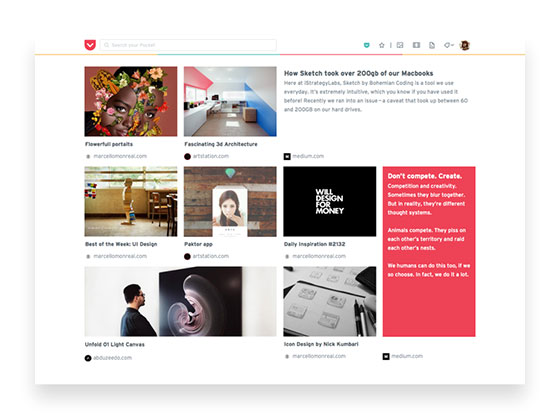 Pocket Web UI素材之家精选sketch素材