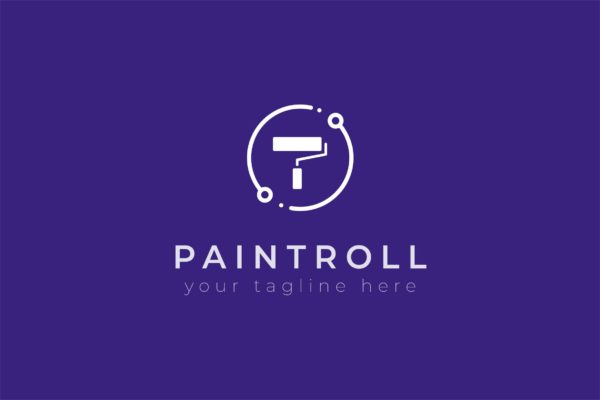 油漆品牌油漆滚刷图形Logo设计素材库精选模板 Paintroll – Premium Logo Template