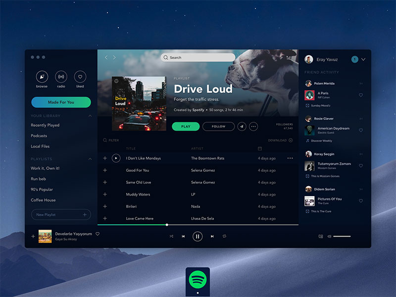 Spotify macOS 概念应用界面素材之家精选sketch素材