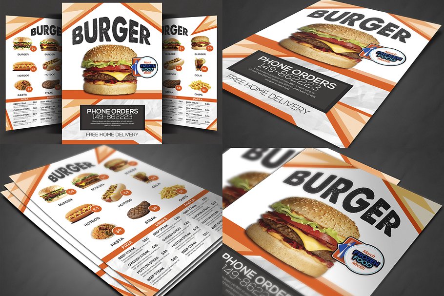 40款西式饮食菜单传单模板合集 Restaurant Menu Bundle插图(2)