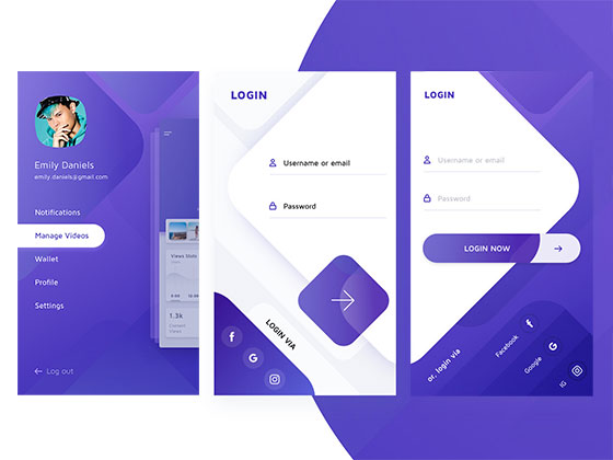 Tida 侧边栏导航和登录界面素材之家精选sketch素材