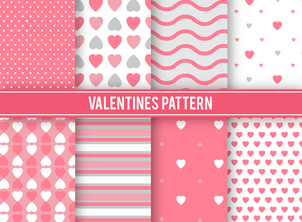 情人节主题背景纹理图案 Variety of valentine patterns