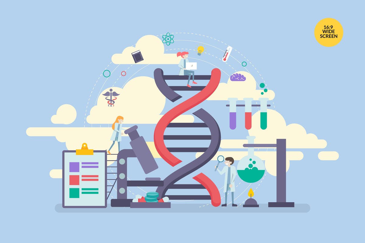 科学研究矢量概念插画设计素材 Science Research Vector Concept Illustration插图