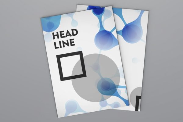 DNA&amp;几何图形风格小册子模板 Brochures in DNA and geometric style