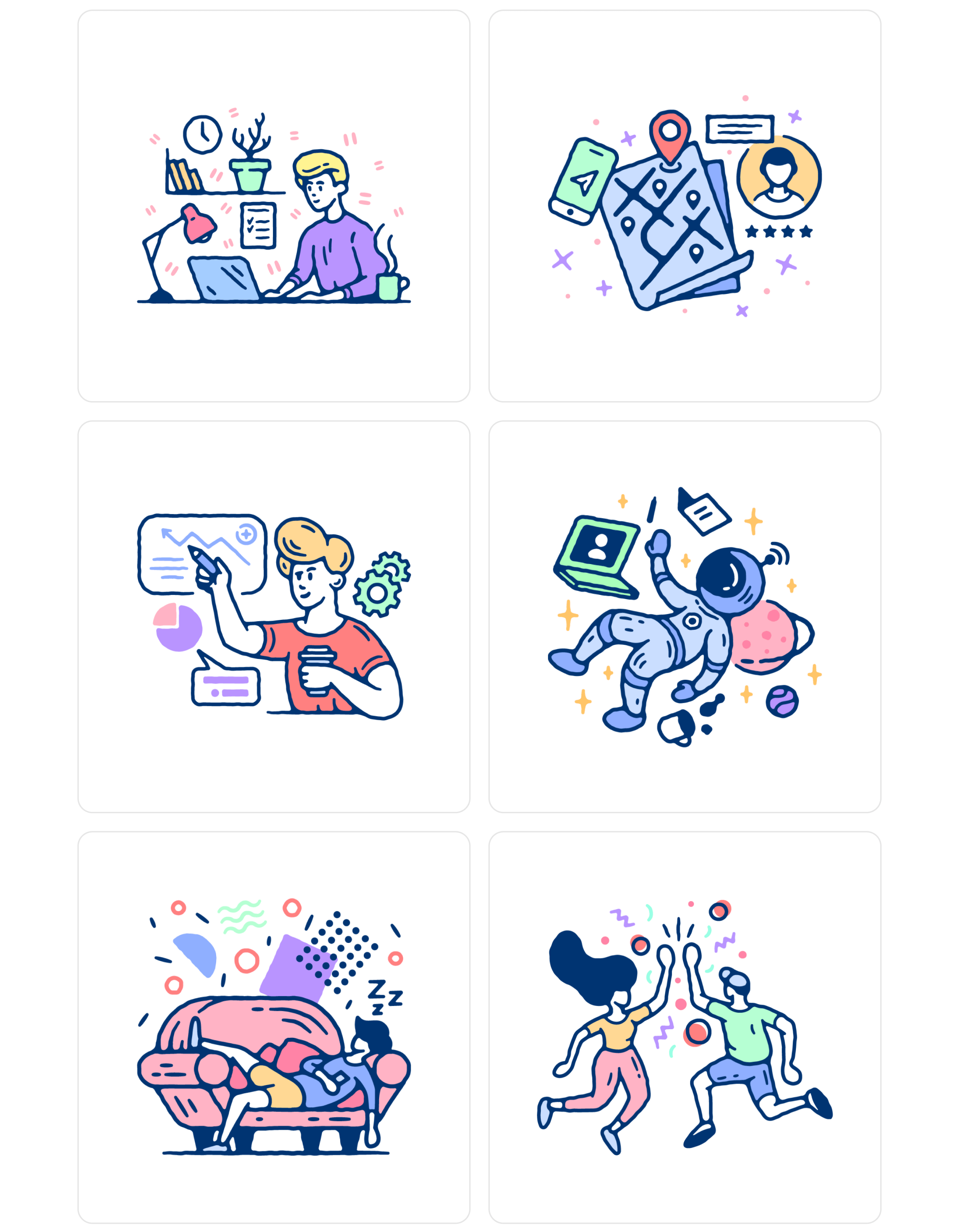 素材库下午茶：20个即用型IT世界场景矢量插画网站设计素材插图(3)