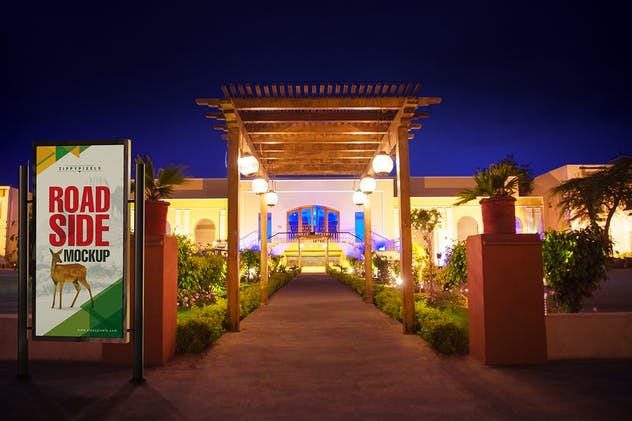 路边灯箱广告牌海报样机模板 Roadside Billboard Mockups插图(3)