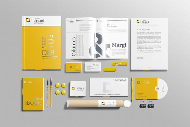 企业品牌VI办公用品样机设计模板V3 Branding-Stationery Mockups V3插图(5)