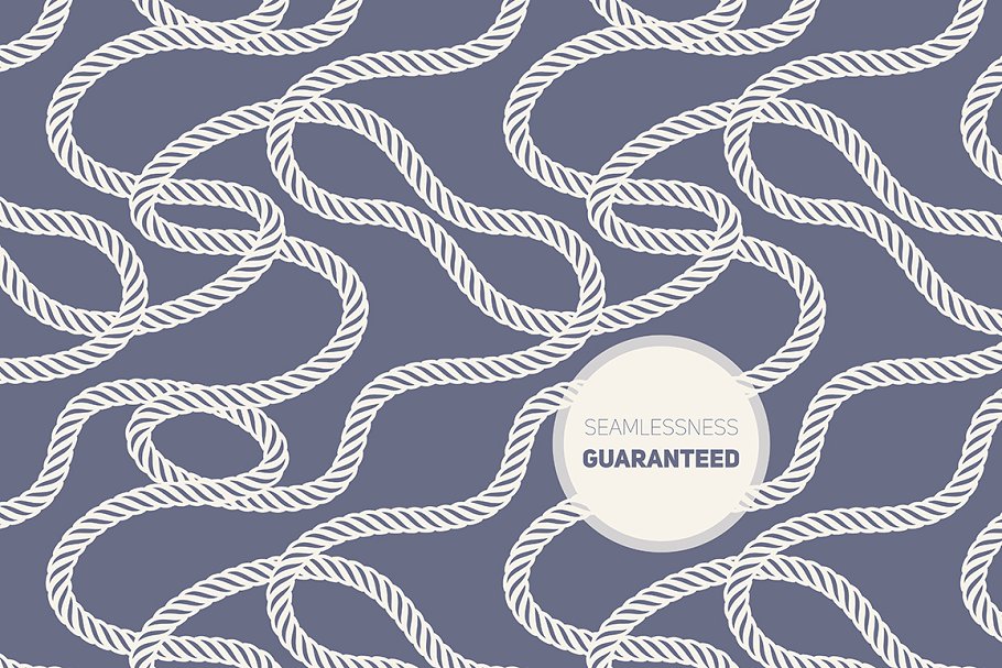 各种形态的绳索图案无缝纹理 Ropes. Seamless Patterns Set插图(4)