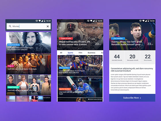 报纸订阅 App UI &amp; UX素材之家精选sketch素材