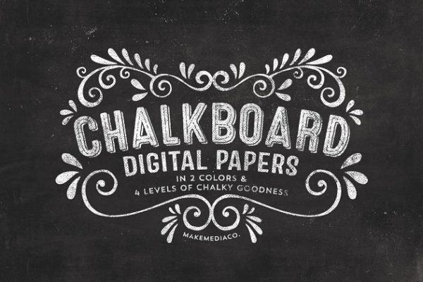 各种配色黑板背景素材 Chalkboard Digital Paper Textures