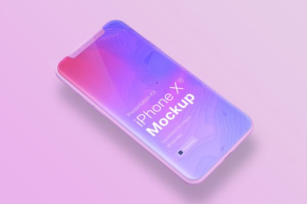 五种颜色iPhone XS手机APP设计效果图预览样机 iPhone XS app mobile Mock-Up