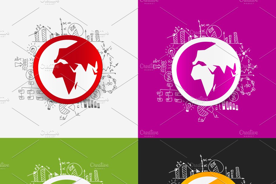 12张手绘商业公式的纸质地图贴纸 12 MAP STICKERS-business formulas插图(3)