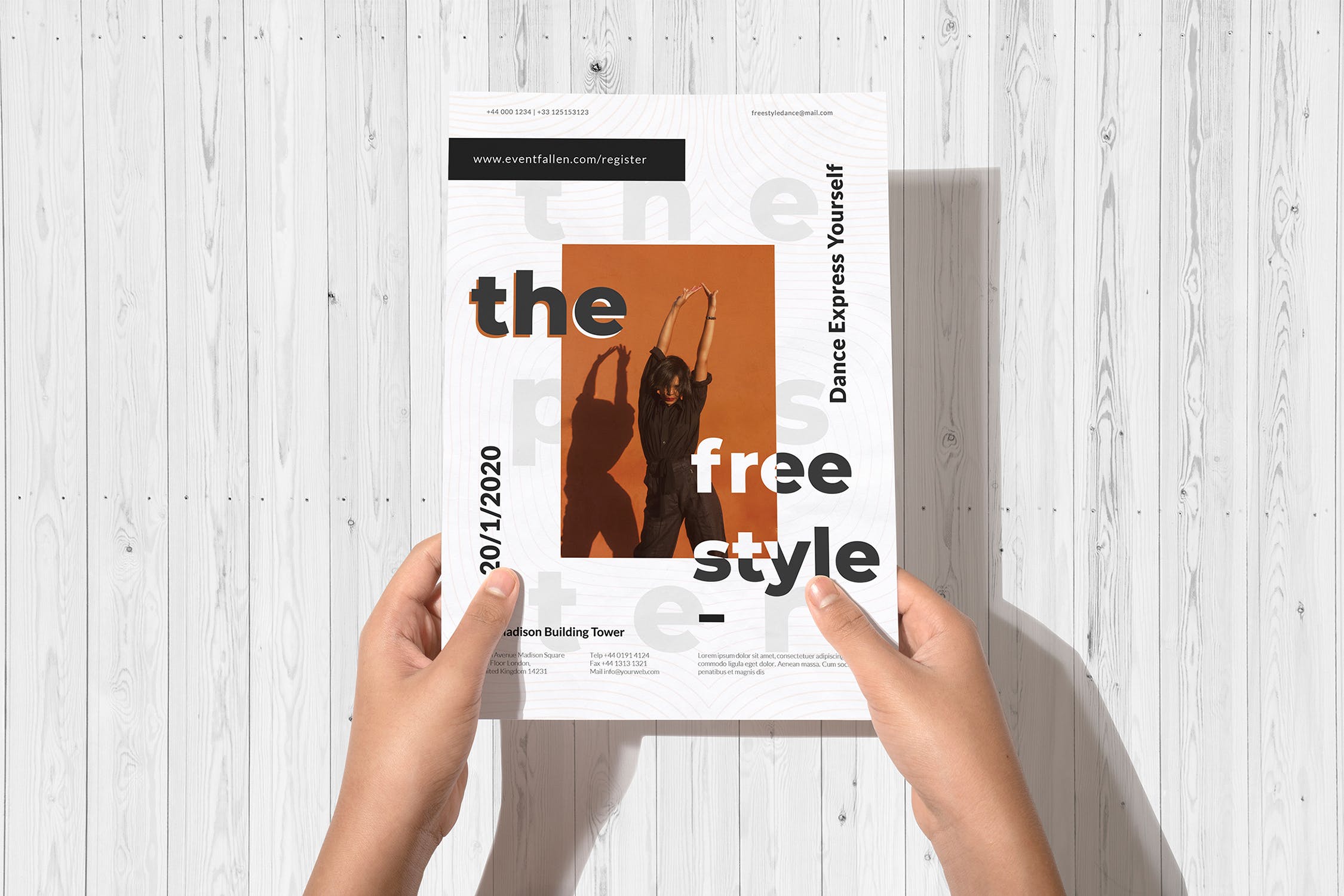 A4纸宣传单印刷效果图样机素材库精选 A4 Flyer / Poster Hand Mockup插图(2)