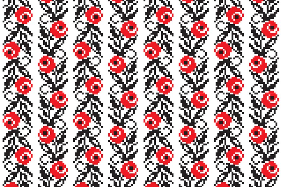 乌克兰民族特色无缝图案 Ukrainian Ethnic Seamless Patterns插图(3)