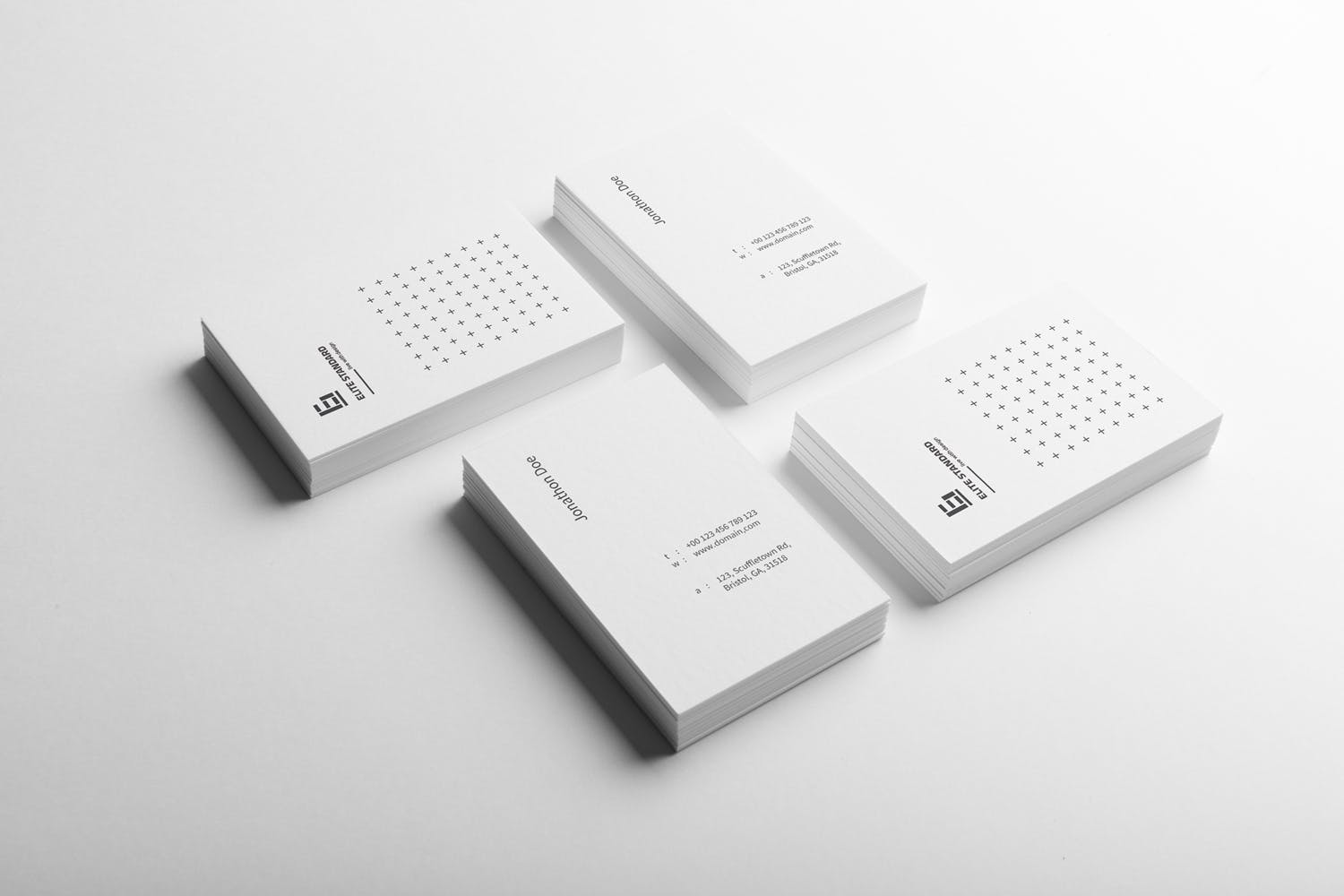 十字底纹单色设计风格高端名片模板 creator Business card插图(2)