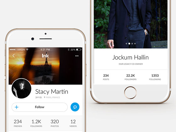 Ink 个人资料界面素材之家精选sketch素材