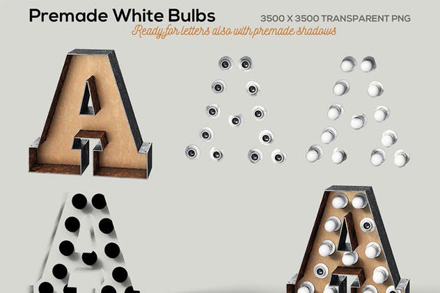 大帐篷灯泡装饰金属字体场景模板13 Marquee Light Bulbs Chaos 13 – Green Pool Letters插图(3)