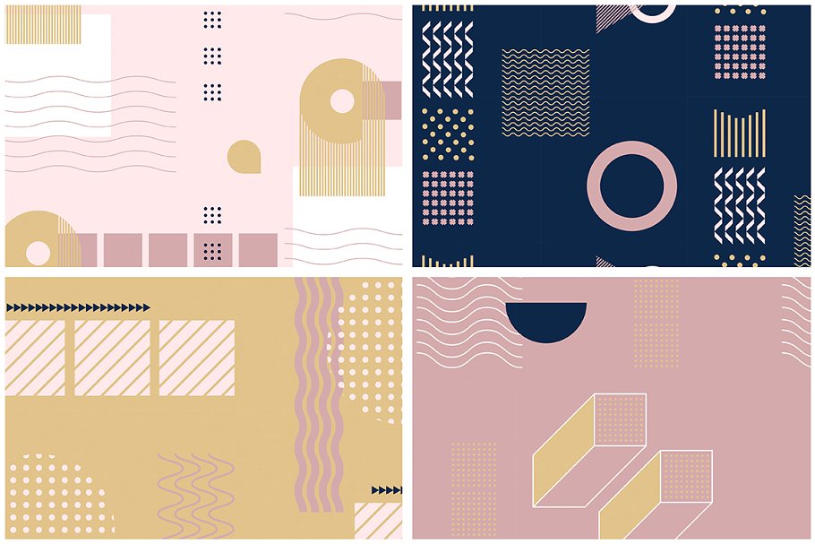 女性孟菲斯风格图形纹理背景 Girlboss Memphis Style Patterns插图(10)