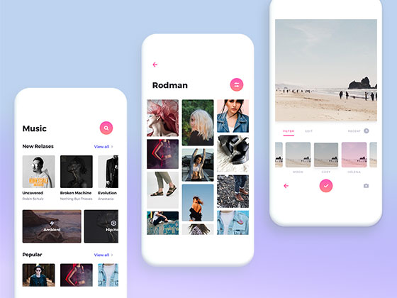 Rodman 多媒体应用界面素材之家精选sketch素材