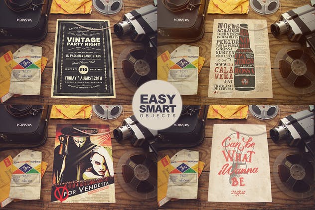 复古风格电影海报设计模板素材 Film Poster Mockup插图(1)