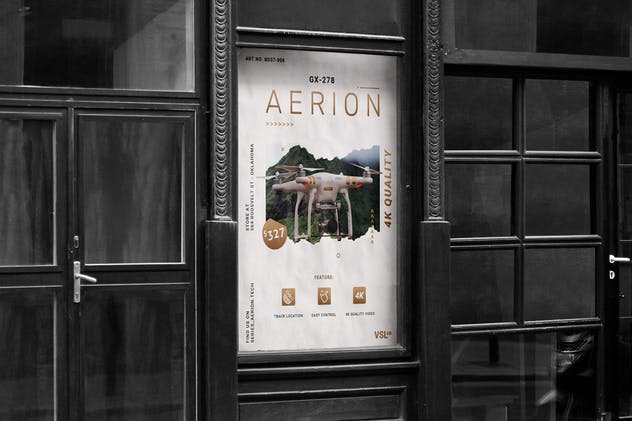 无人机高科技电子产品促销海报设计模板 Drone Poster插图(3)