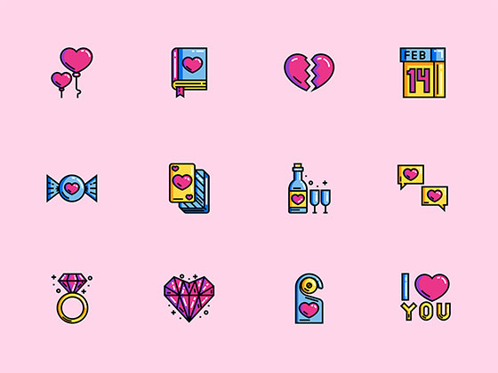 50 枚爱情元素图标素材之家精选sketch素材