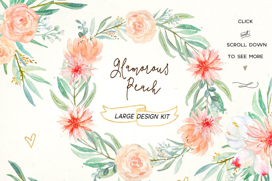 桃红色牡丹水彩剪贴画 Peach peonies in jars. Watercolors插图(1)