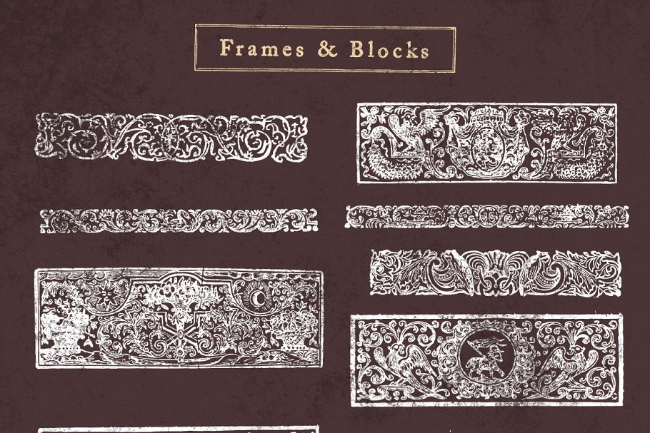 复古环绕装饰花边框架饰品套装 Decorative ornaments pack 2插图(1)