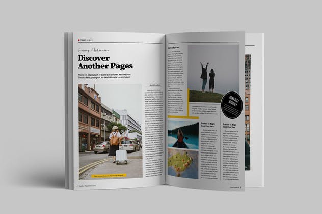 旅行风景主题杂志排版模板 Traveling Magazine插图(2)