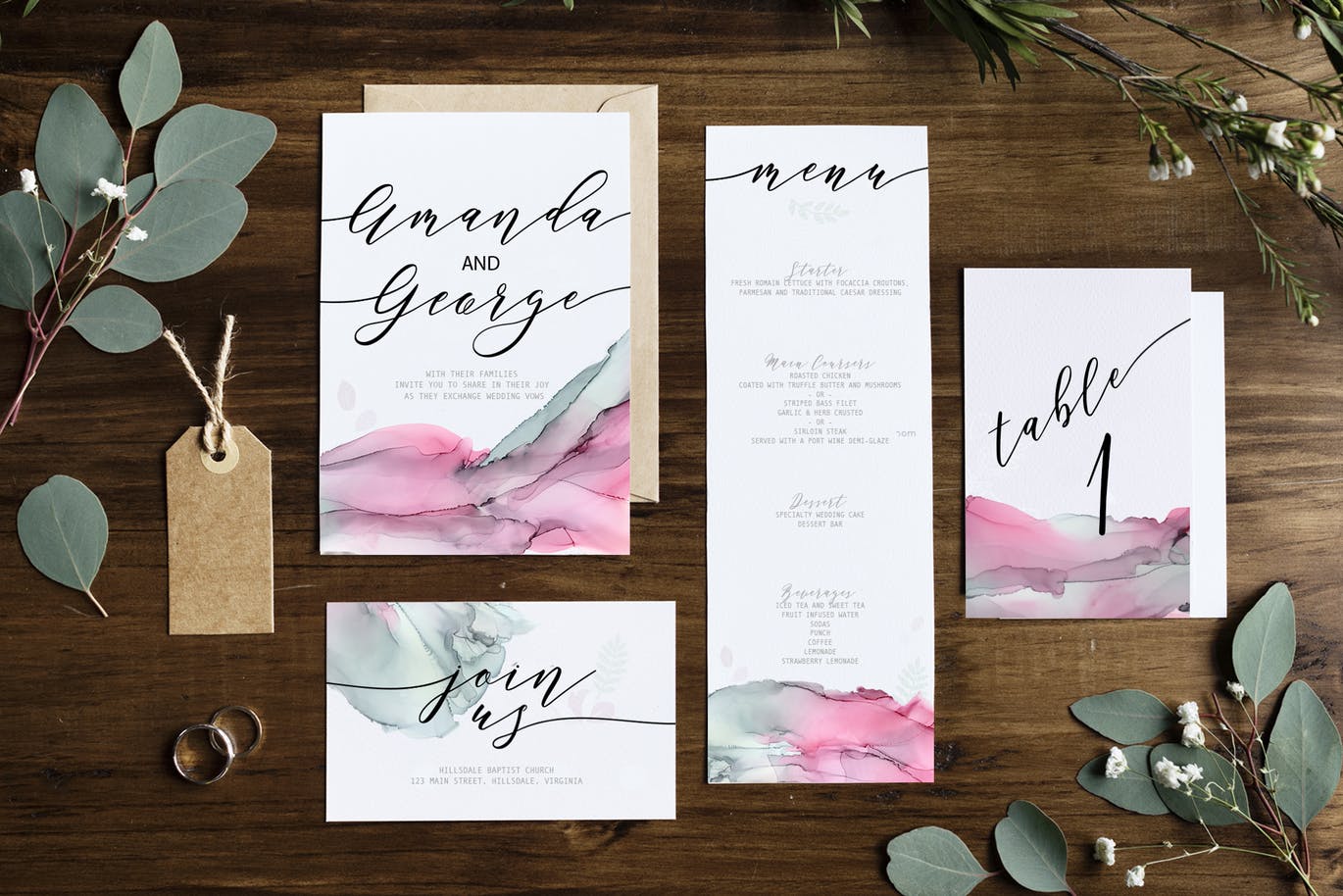 优雅彩色酒精墨水肌理纹理背景PNG素材 Elegant Alcohol Ink Textures插图(6)