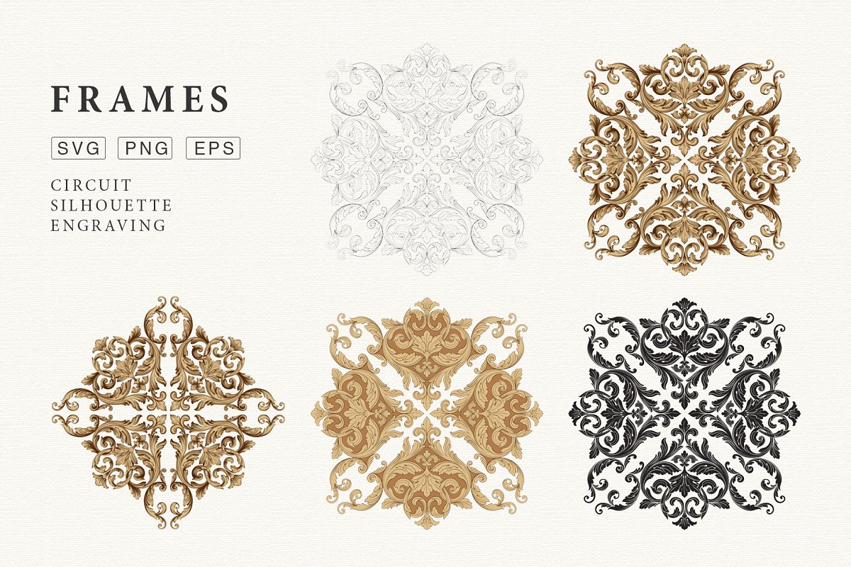 华丽复古风格页面装饰插画套装插图(3)