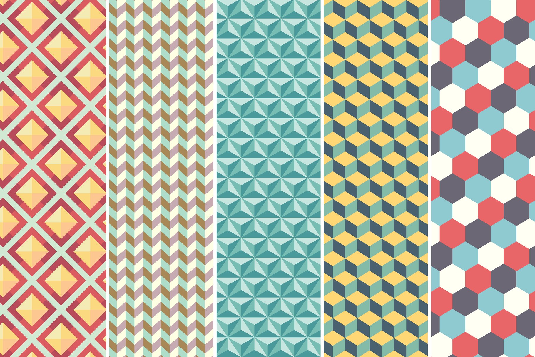 无限延伸图形矢量纹理 Infinite Vector Geometry Patterns插图(4)