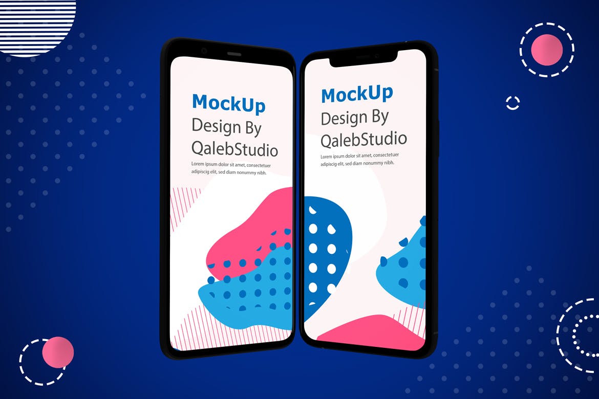 iOS&Android应用UI设计演示素材库精选样机模板 Abstract IOS & Android Mockup V.2插图(3)